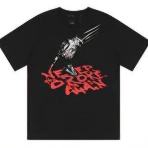 Vlone Black Graphic T-Shirt with Red Design New